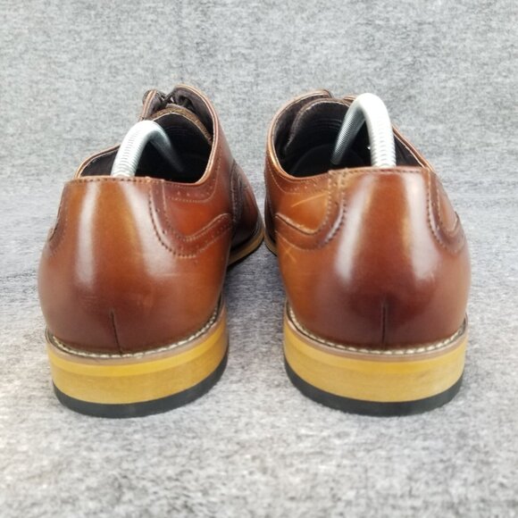 ✅ Men 10.5M Stacy Adams Dunbar Wingtip Oxford Cognac Brown Leather Dress Shoes main image 6
